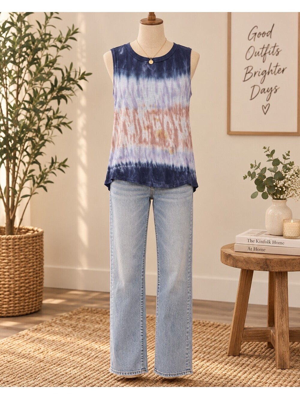 Knox rose blue tie dye tank